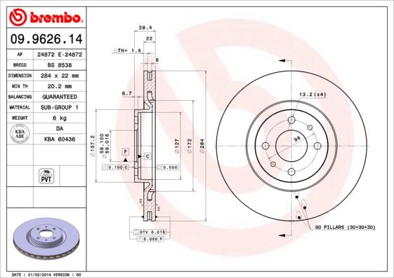 AP 24872 E - Тормозной диск autospares.lv