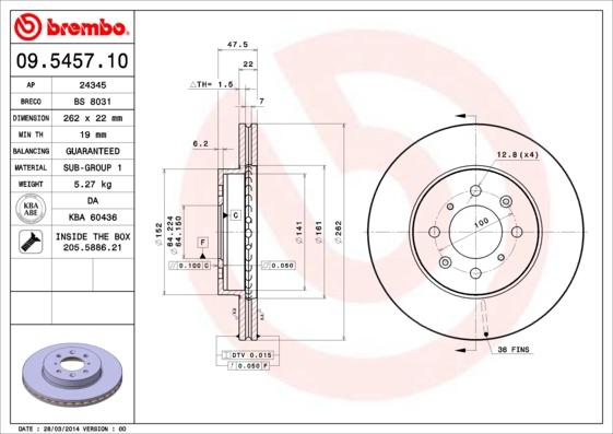 AP 24345 - Тормозной диск autospares.lv