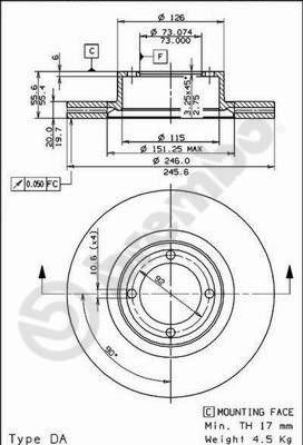 AP 24389 - Тормозной диск autospares.lv