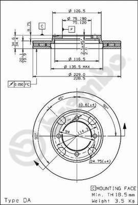 AP 24261 - Тормозной диск autospares.lv