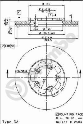 AP 24277 - Тормозной диск autospares.lv