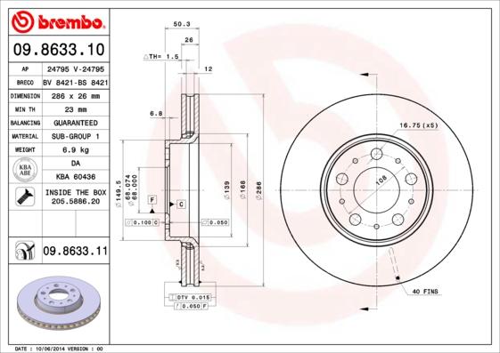 AP 24795 - Тормозной диск autospares.lv