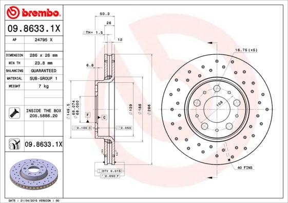 AP 24795 X - Тормозной диск autospares.lv