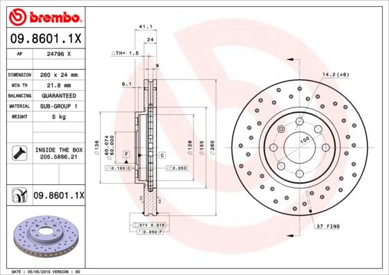 AP 24796 X - Тормозной диск autospares.lv