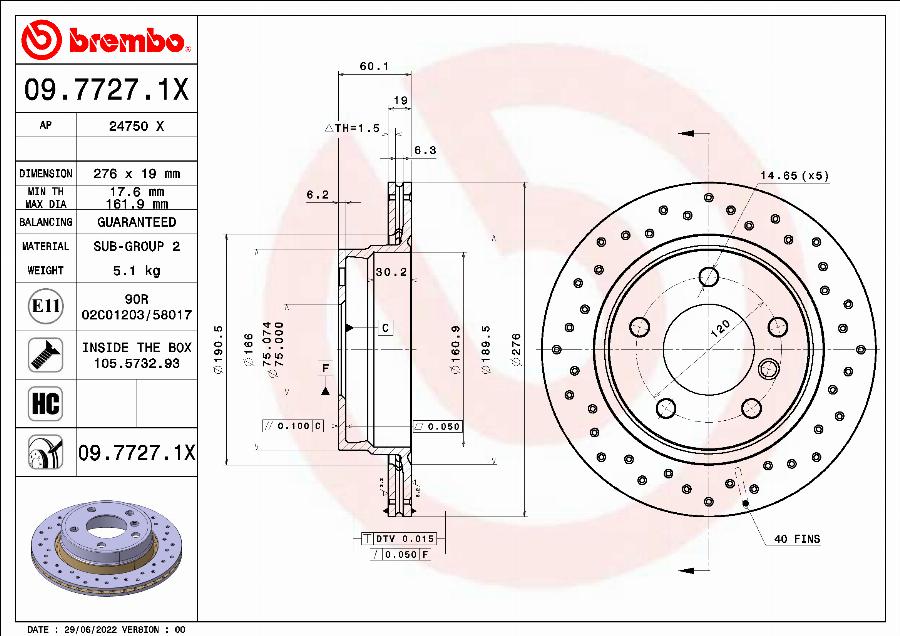 AP 24750 X - Тормозной диск autospares.lv