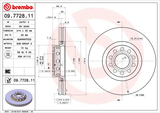 AP 24751 V - Тормозной диск autospares.lv