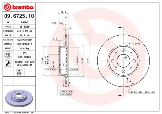 AP 24706 - Тормозной диск autospares.lv