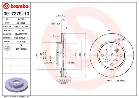 AP 24710 - Тормозной диск autospares.lv