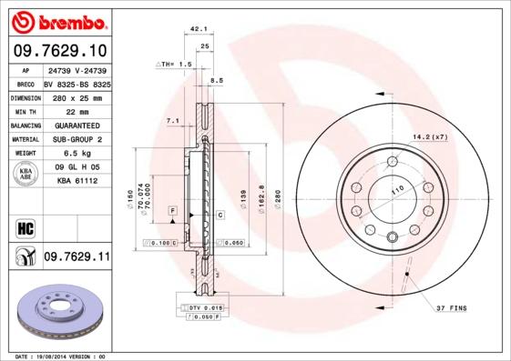 AP 24739 - Тормозной диск autospares.lv