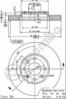 AP 24738 V - Тормозной диск autospares.lv