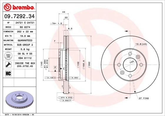 AP 24721 E - Тормозной диск autospares.lv