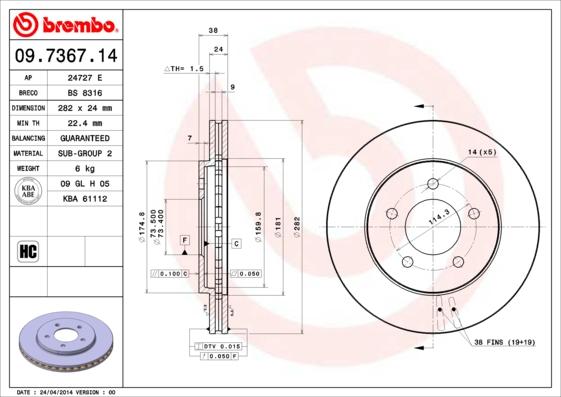 AP 24727 E - Тормозной диск autospares.lv