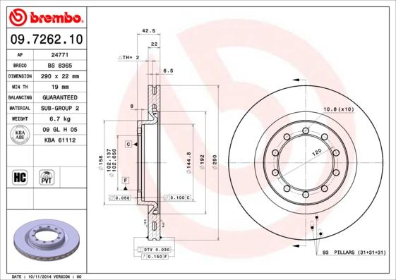 AP 24771 - Тормозной диск autospares.lv