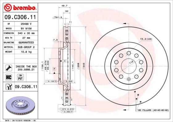 AP 25499 V - Тормозной диск autospares.lv