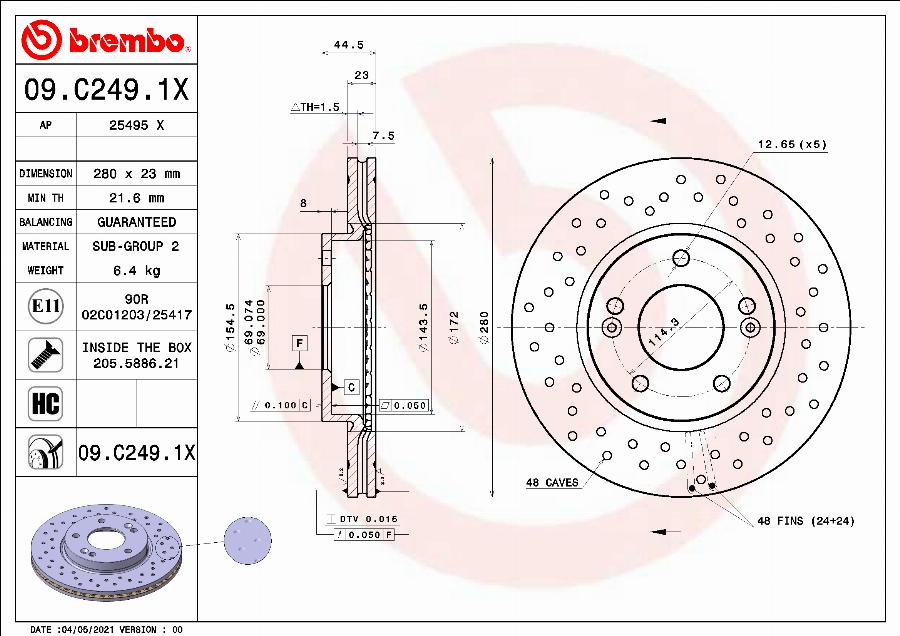 AP 25495 X - Тормозной диск autospares.lv