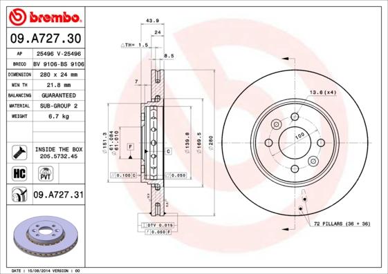 AP 25496 - Тормозной диск autospares.lv