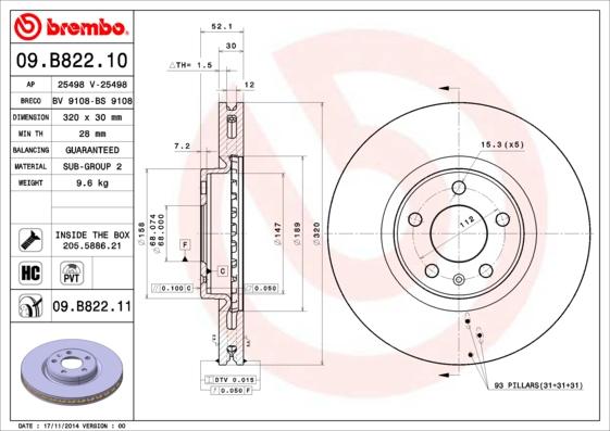 AP 25498 - Тормозной диск autospares.lv