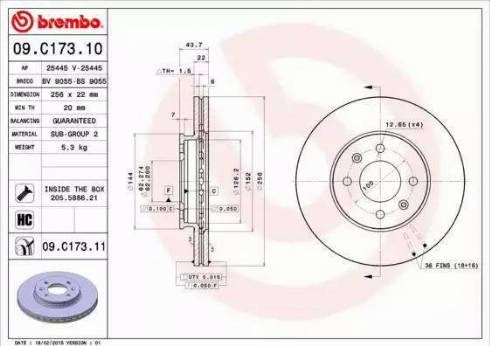 AP 25445 - Тормозной диск autospares.lv