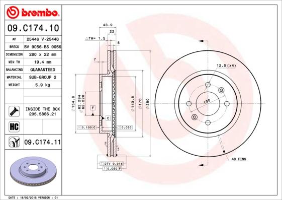 AP 25446 - Тормозной диск autospares.lv