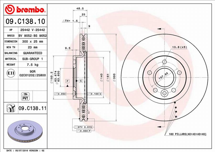 AP 25442 V - Тормозной диск autospares.lv