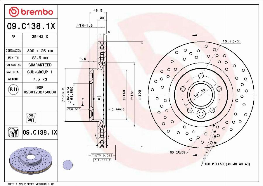 AP 25442 X - Тормозной диск autospares.lv