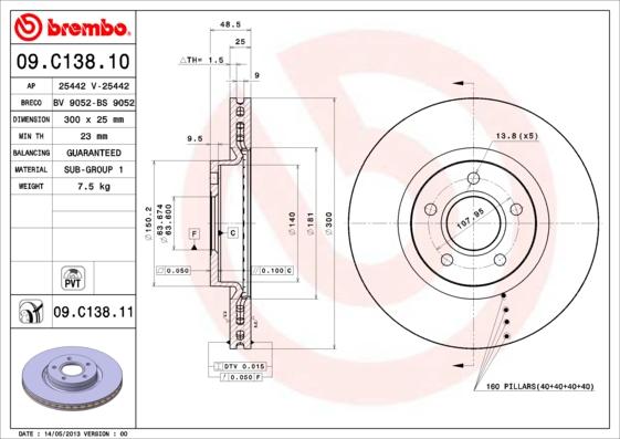 AP 25442 - Тормозной диск autospares.lv