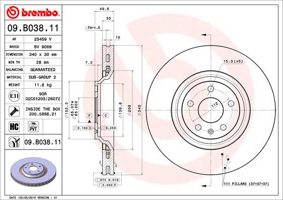 AP 25459 V - Тормозной диск autospares.lv