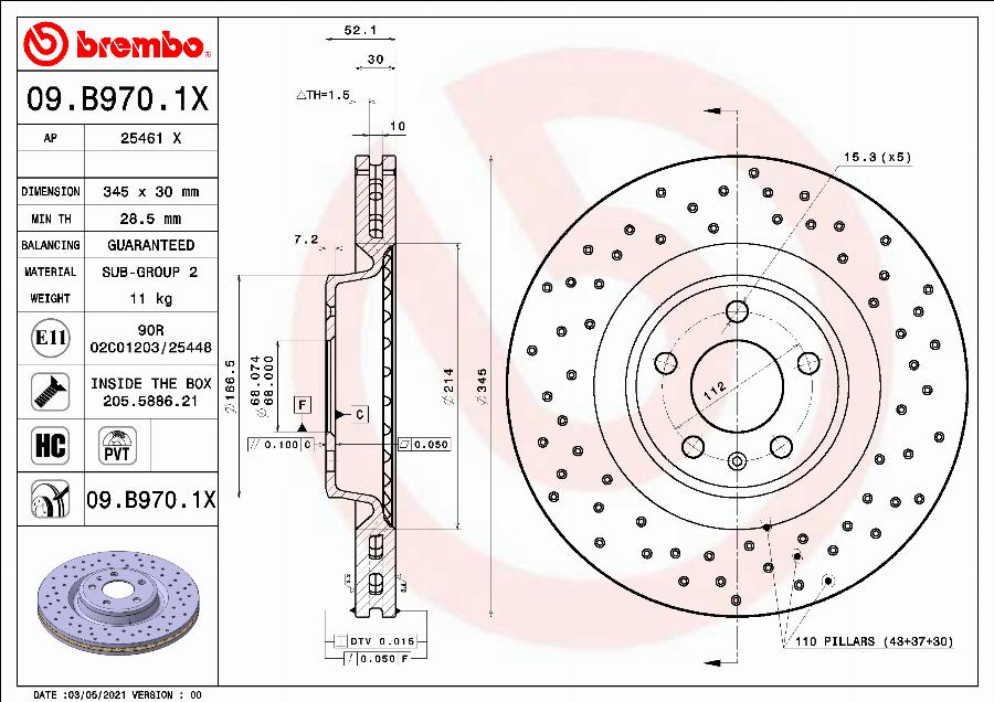 AP 25461 X - Тормозной диск autospares.lv