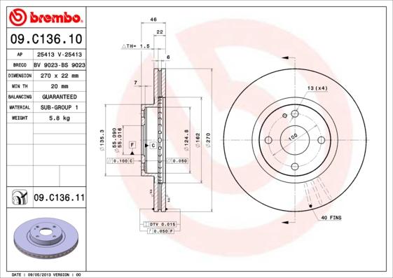 AP 25413 - Тормозной диск autospares.lv