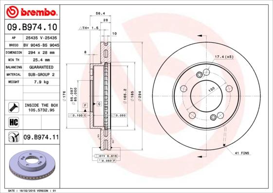 AP 25435 V - Тормозной диск autospares.lv