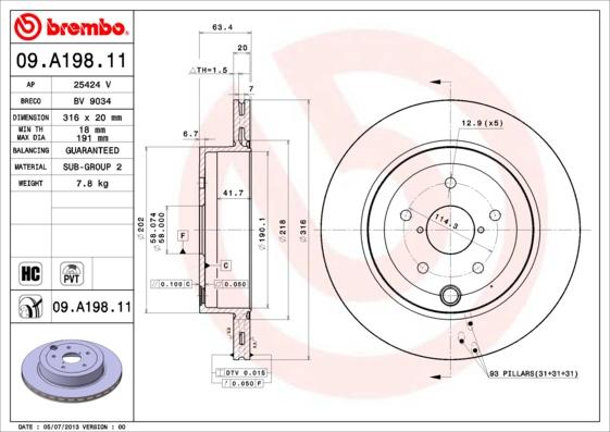 AP 25424 V - Тормозной диск autospares.lv