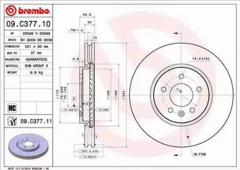 AP 25599 - Тормозной диск autospares.lv