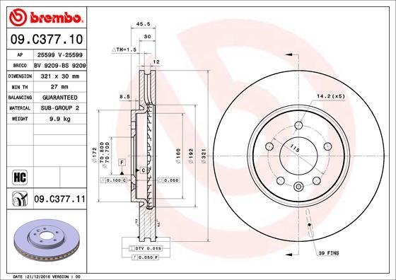 AP 25599 V - Тормозной диск autospares.lv