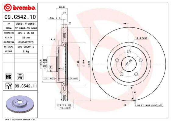 AP 25551 V - Тормозной диск autospares.lv