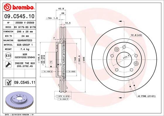 AP 25569 V - Тормозной диск autospares.lv