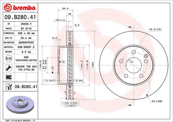 AP 25506 V - Тормозной диск autospares.lv