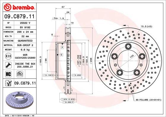 AP 25582 V - Тормозной диск autospares.lv