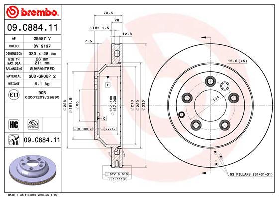 AP 25587 V - Тормозной диск autospares.lv