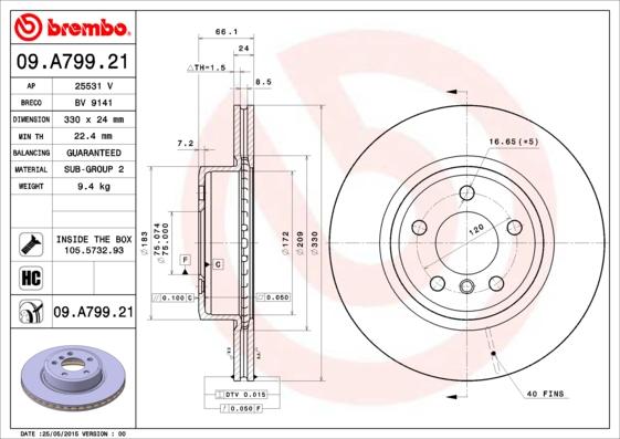 AP 25531 V - Тормозной диск autospares.lv