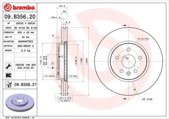 AP 25532 - Тормозной диск autospares.lv