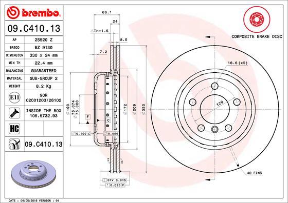 AP 25520 Z - Тормозной диск autospares.lv