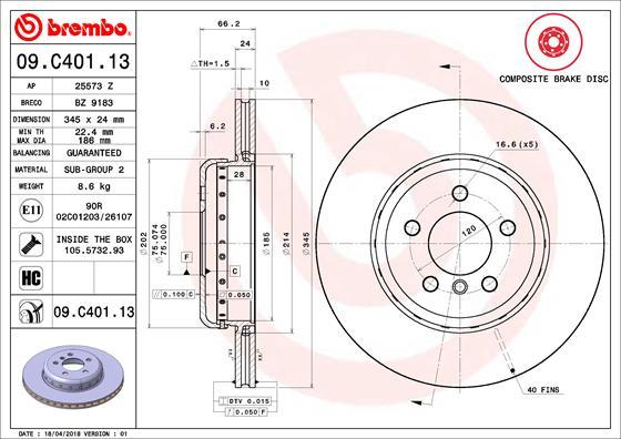 AP 25573 Z - Тормозной диск autospares.lv