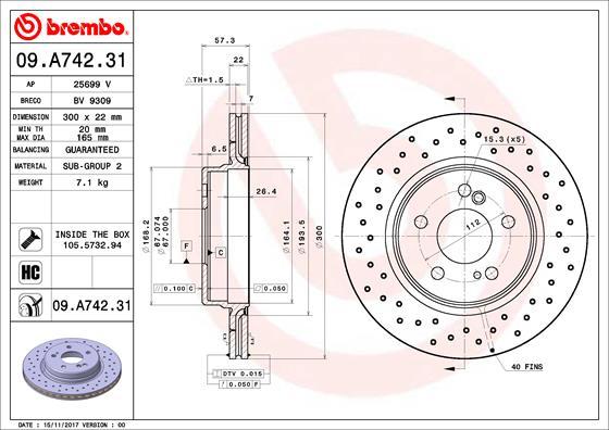 AP 25699 V - Тормозной диск autospares.lv