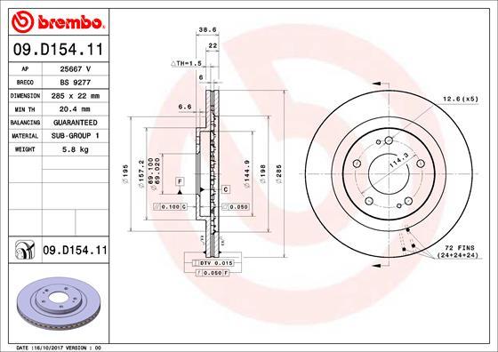 AP 25667 V - Тормозной диск autospares.lv