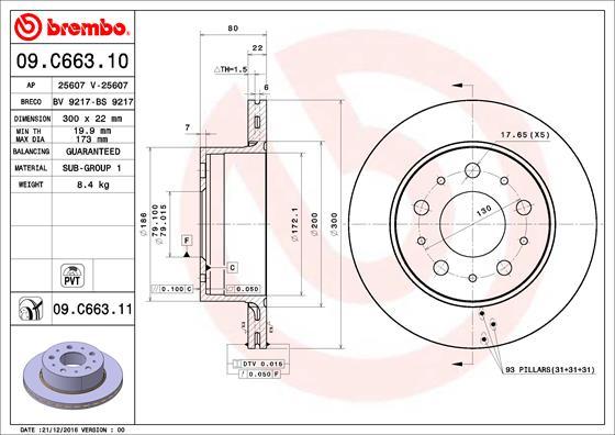 AP 25607 V - Тормозной диск autospares.lv