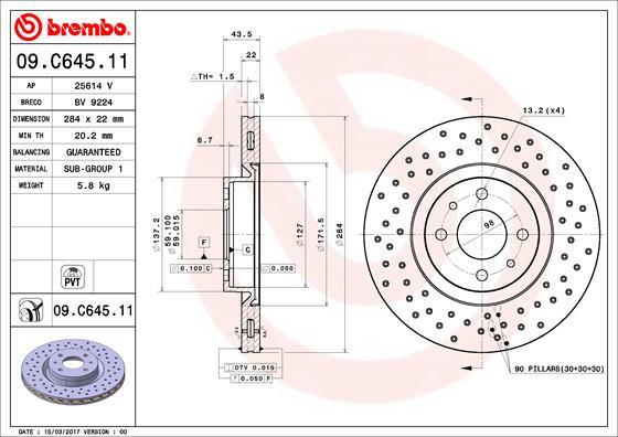 AP 25614 V - Тормозной диск autospares.lv