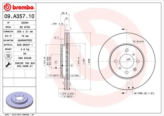 AP 25094 - Тормозной диск autospares.lv