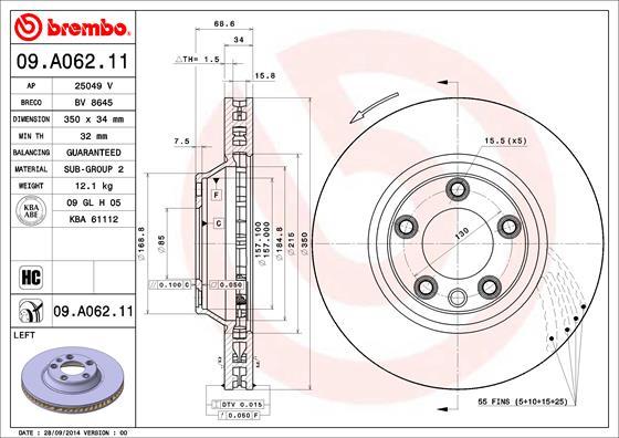 AP 25049 V - Тормозной диск autospares.lv