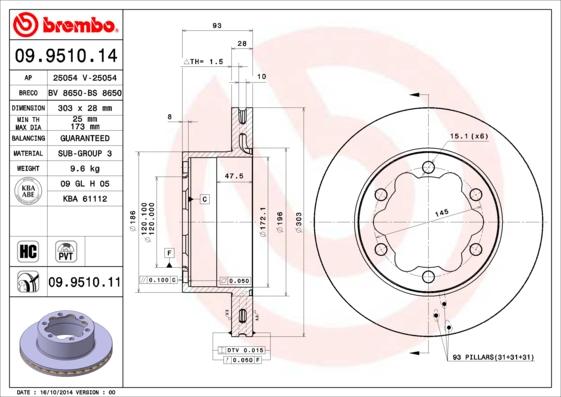 AP 25054 V - Тормозной диск autospares.lv