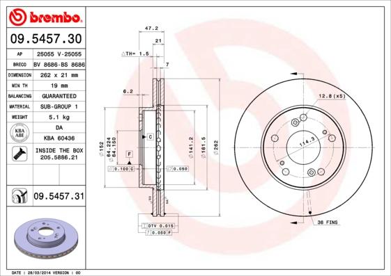 AP 25055 - Тормозной диск autospares.lv